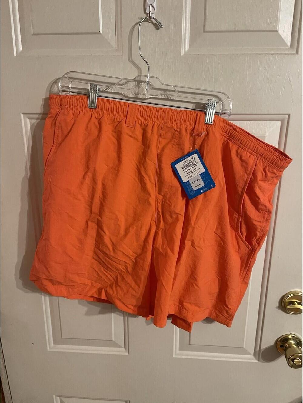 Columbia Clearwater Shores Water Trunks Mens XXL Relaxed Fit Orange NWT